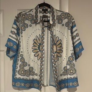 Current Air Blue and White Floral Shirt